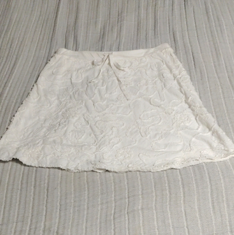 Max Studio Cream Textured Mini Skirt